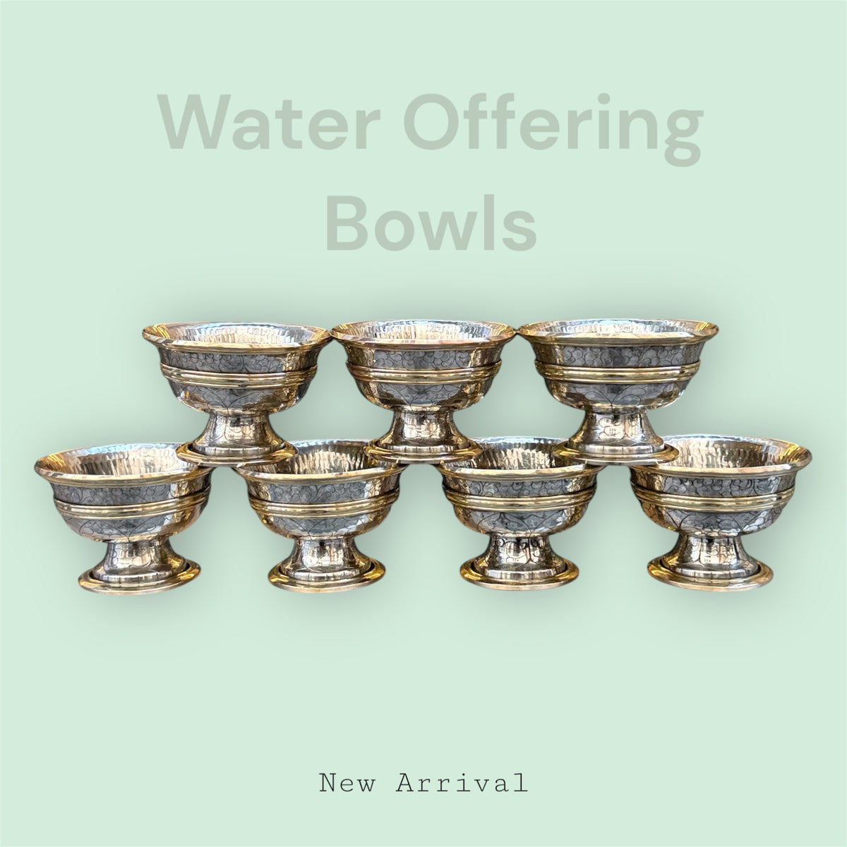 tibetische 7 Wasser-Opferschale aus messing