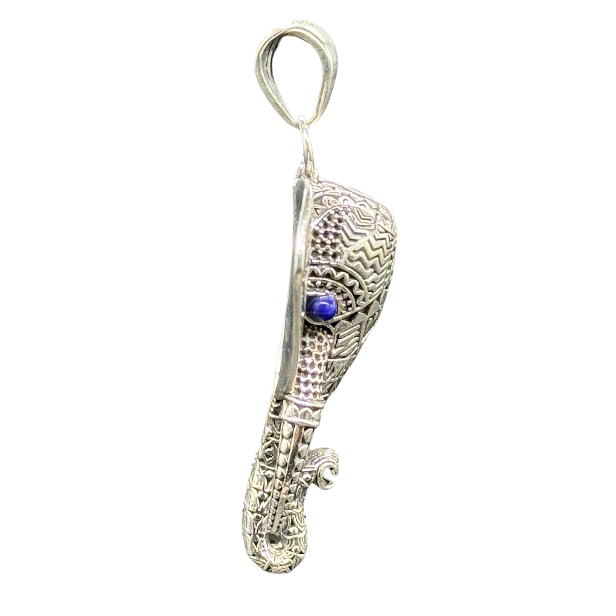 Pendentif tête d'éléphant en argent sterling 925 massif