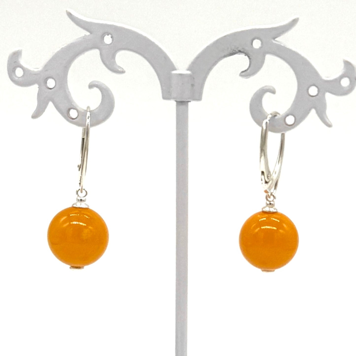 Boucles d'oreilles en ambre | perles rondes