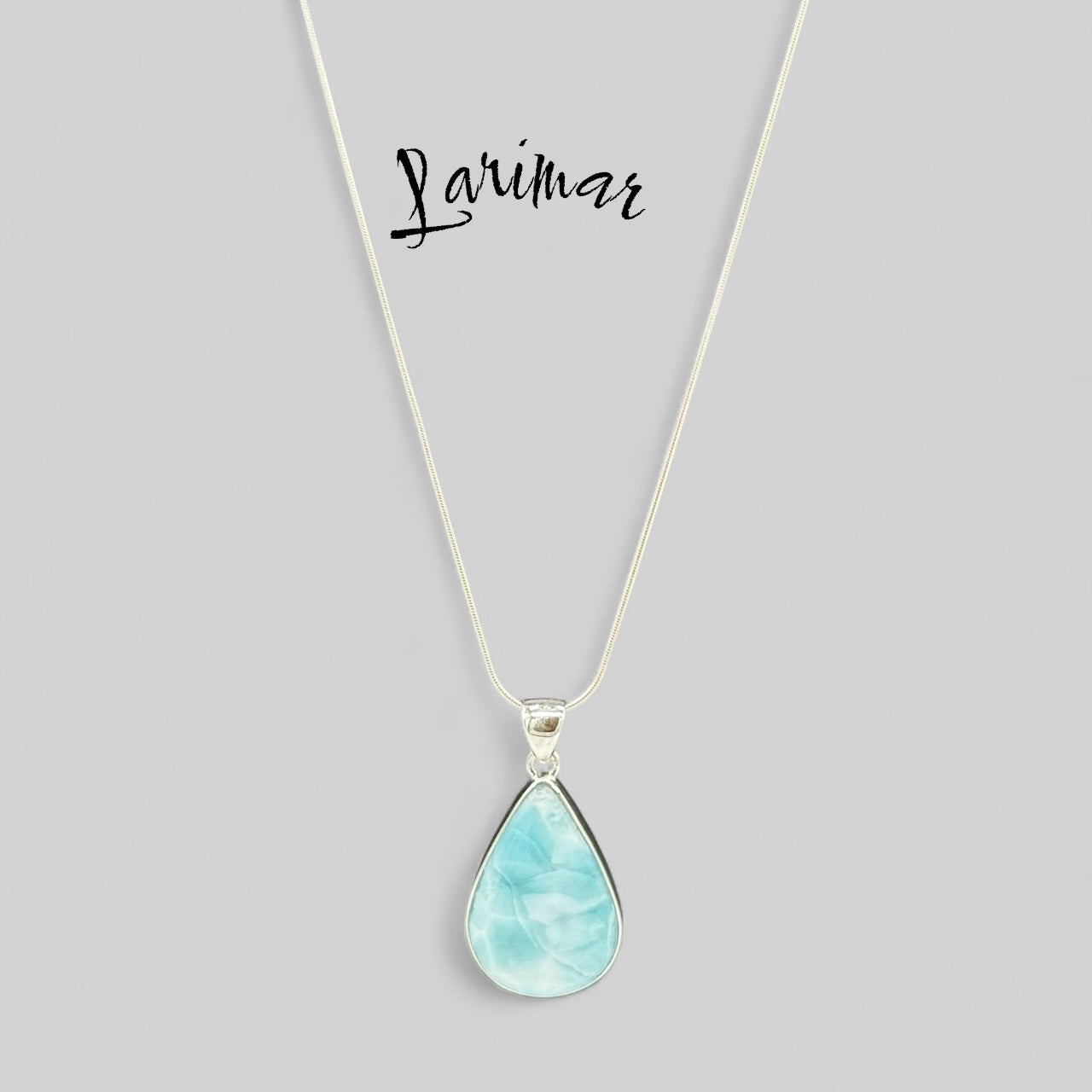 Larimar Anhänger auf eine Silber-kette