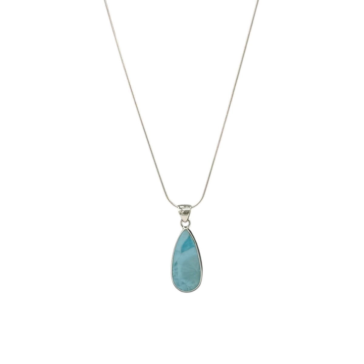 Larimar Anhänger auf eine Silber-Kette