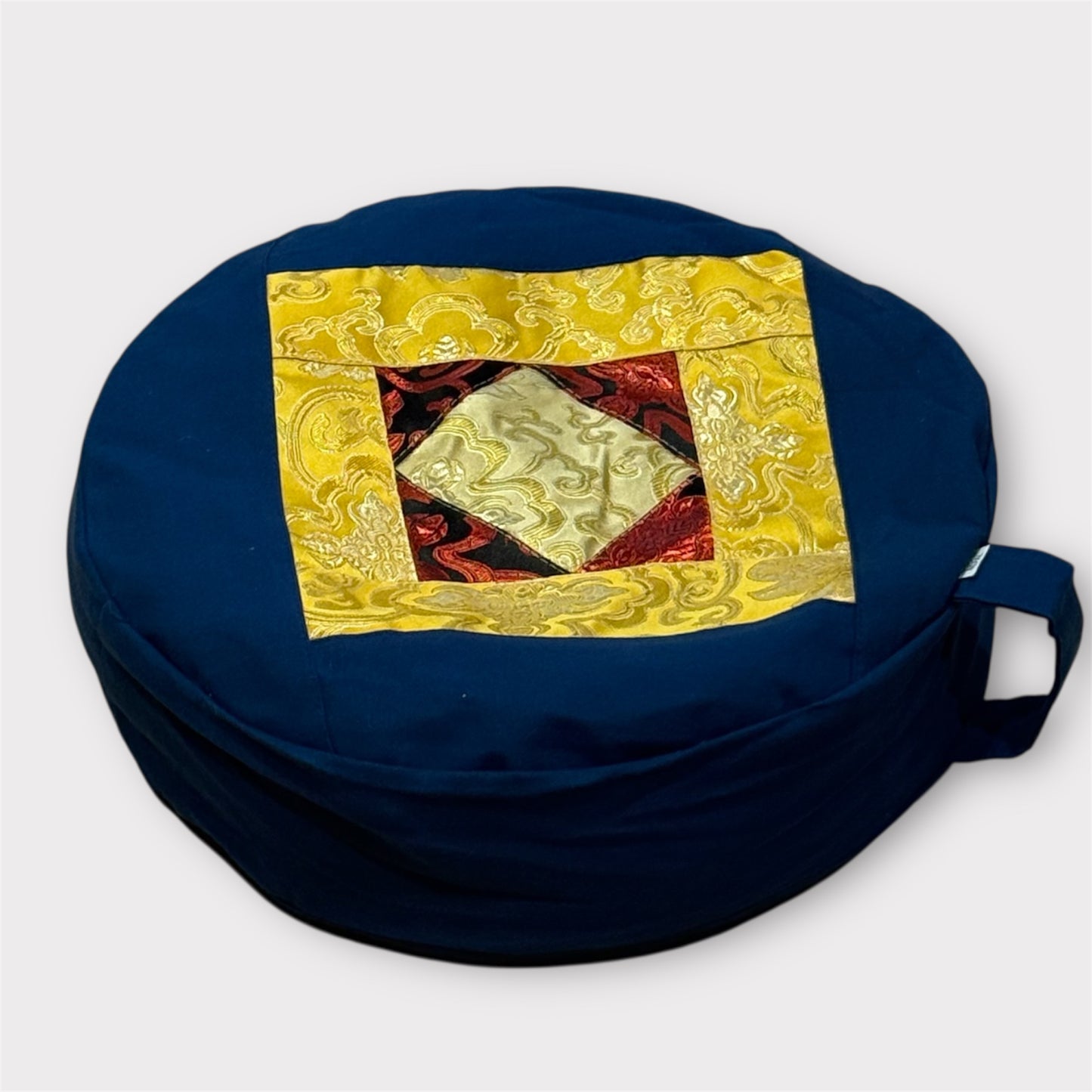 Meditationskissen aus Brokat Medium Blaue Farbe