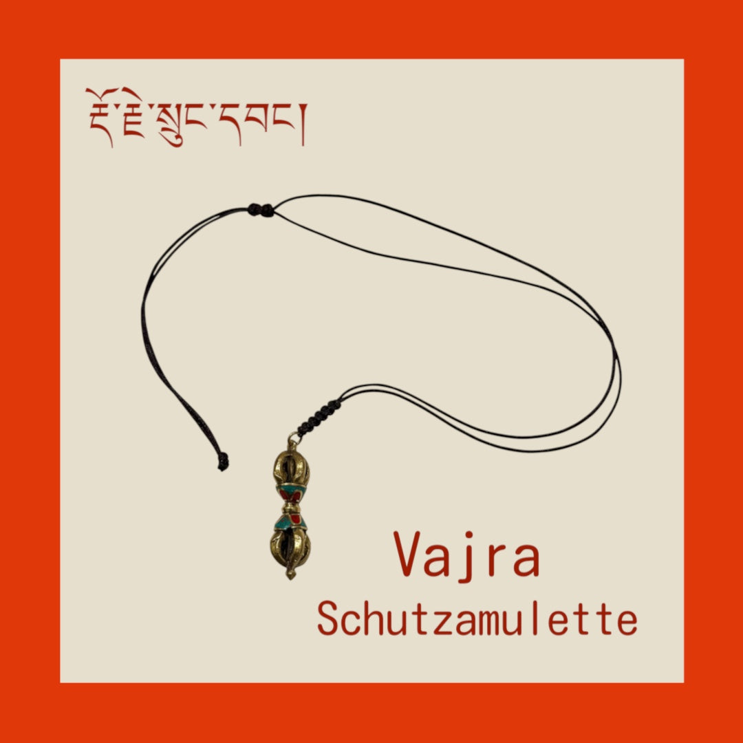 Copper Vajra pendant with adjustable cord