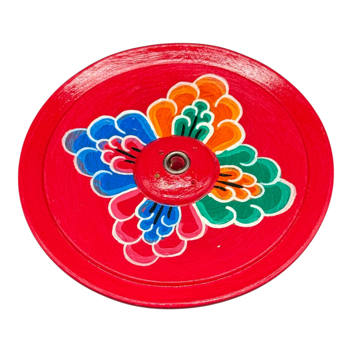 Wooden incense stick holder – suitable for thick or thin incense sticks – hand-painted