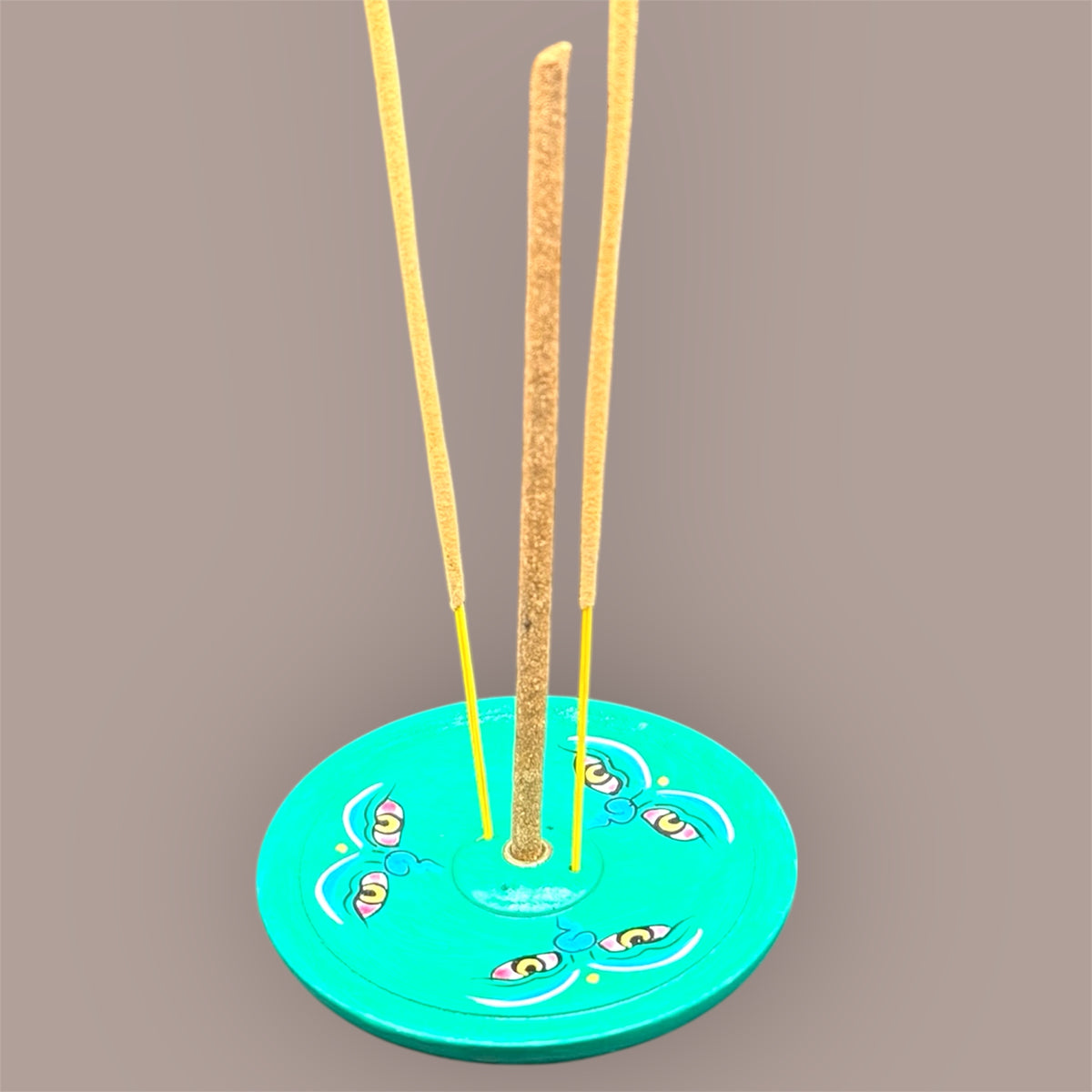 Wooden incense stick holder – suitable for thick or thin incense sticks – hand-painted