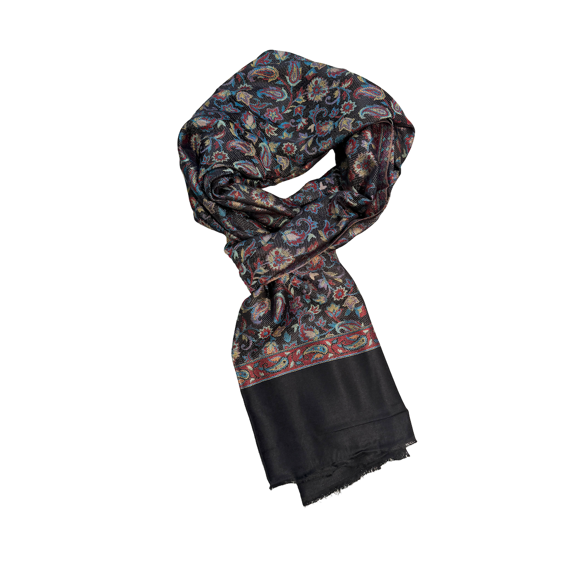 Paisley Scarves, Modal Fabric, Rectangular, Silky-Soft Feel, Black