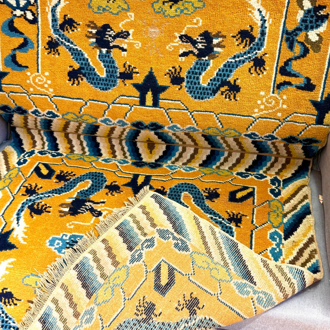 Thron Teppich XL Antik 1900er