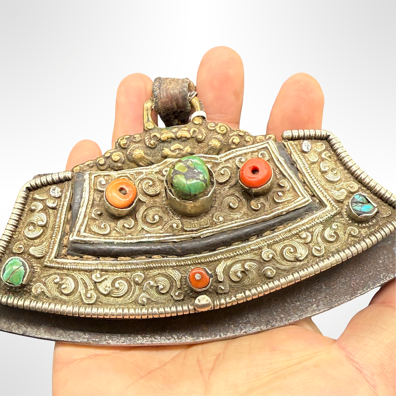 Antiker Feuersteinanzünder – Mit Ledergriff und Feiner Silberarbeit