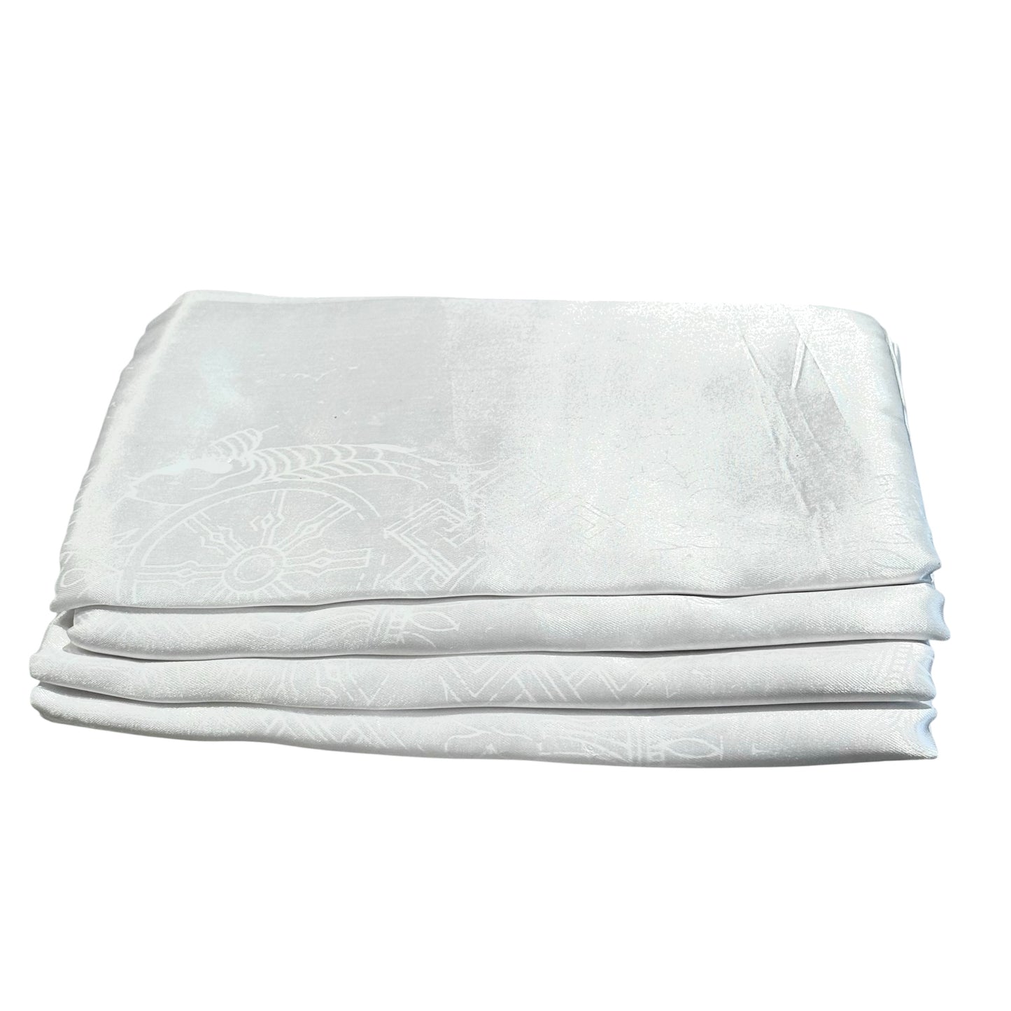 Tibetischer Khatag – Traditioneller Weißer Begrüßungsschal aus Seidenimitat