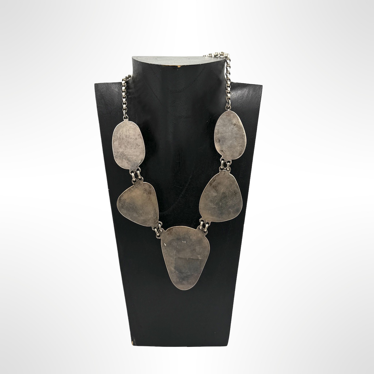 Vintage Necklace Made of Solid Turquoise and Silver – Tibetan Style