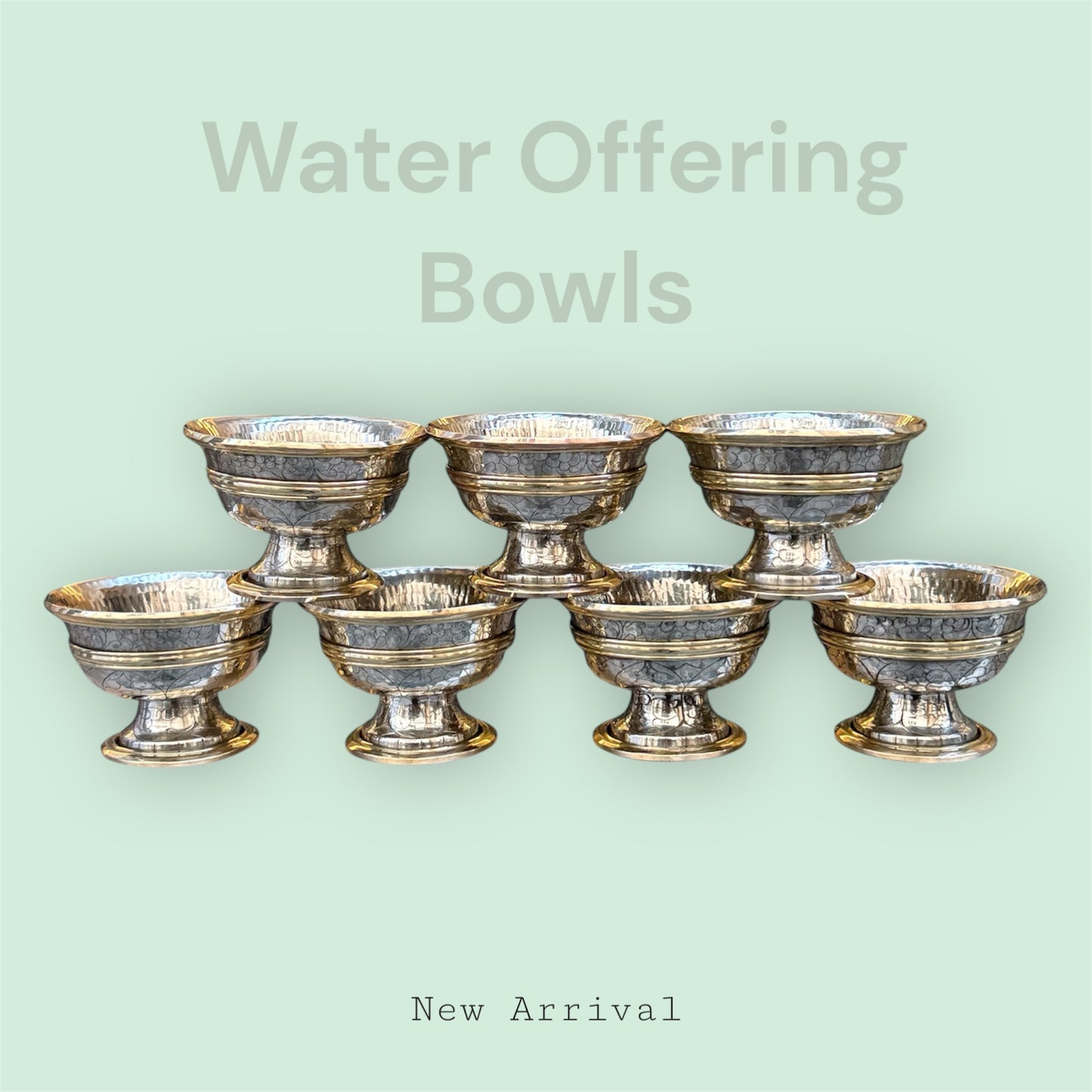 tibetische 7 Wasser-Opferschale aus messing 