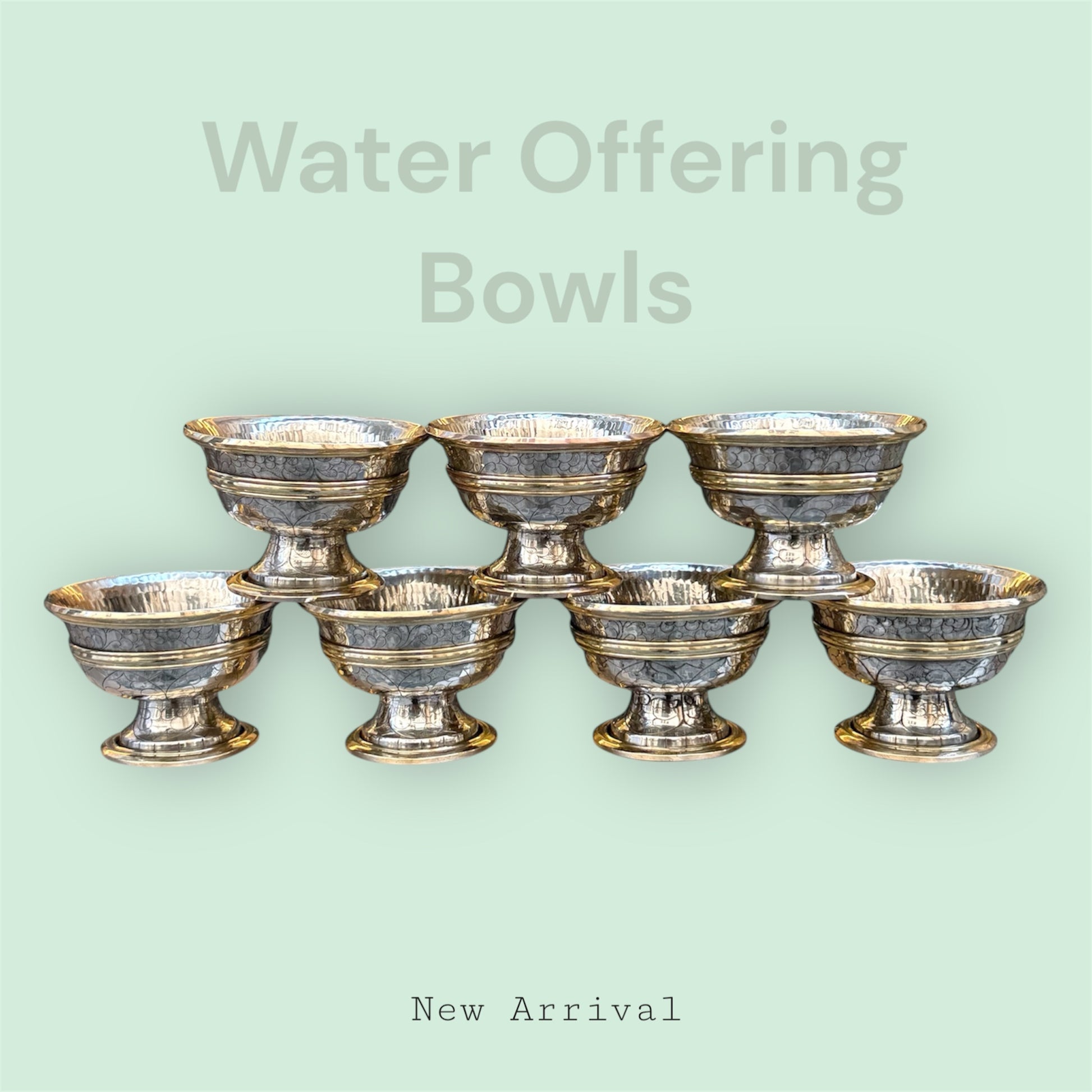 tibetische 7 Wasser-Opferschale aus messing 