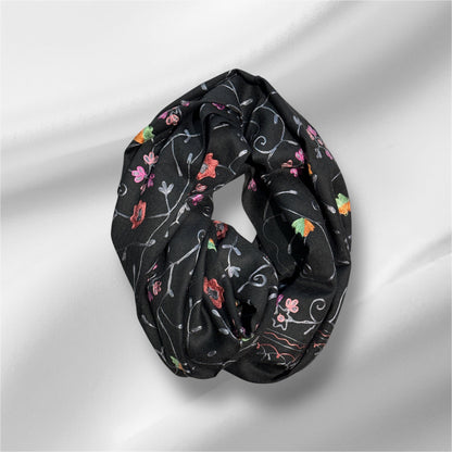 Ari Jaal Shawl in Merino Wool - Hand-Embroidered 75x200 cm - 5 Colors