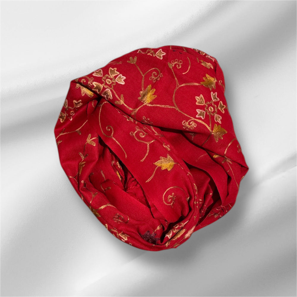 Ari Jaal Shawl in Merino Wool - Hand-Embroidered 75x200 cm - 5 Colors