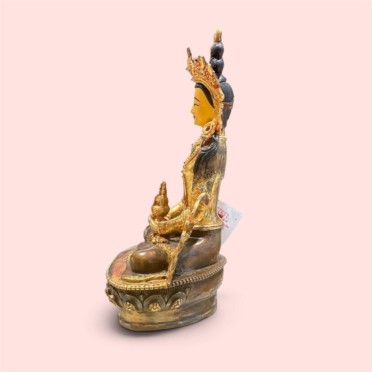 Buddha Amitayus  Vergoldet hand gemacht aus Nepal . Von der Seite Ganz Körper  Aufnahme