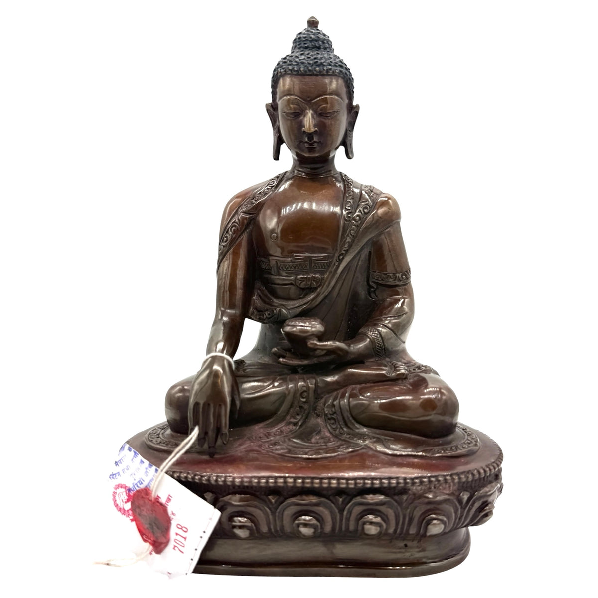 Buddha Shakyamuni Statue aus Kupfer, Vorderansicht