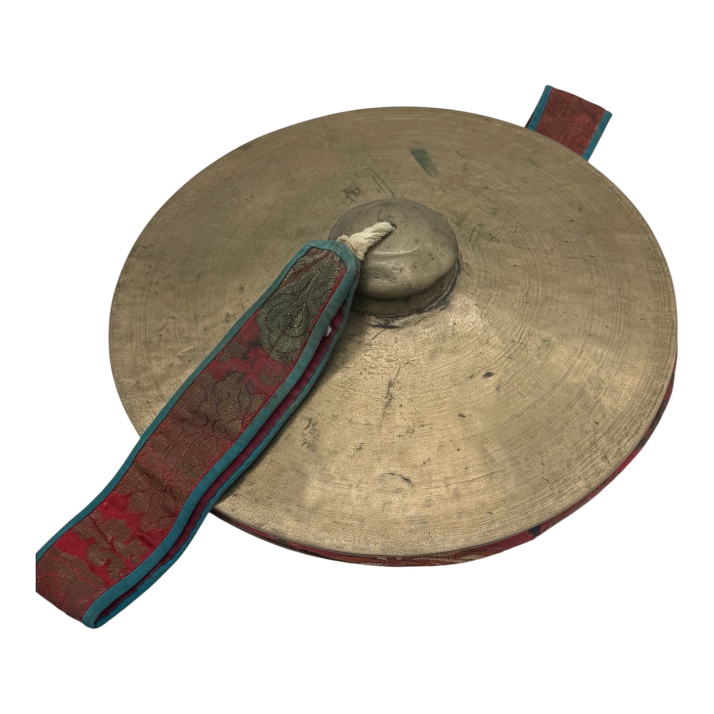 Buddhistisches Zimbel-Set mit Kissen, Vorderansicht