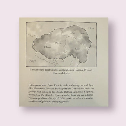 Zeigt eine Tibet-Karte mit 3 Regionen, U-Tsang, Kham und Amdo