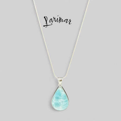 Larimar Anhänger auf eine Silber-kette
