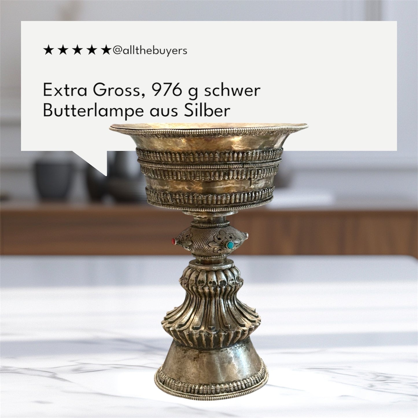 Ein extra Groß Butterlampe aus Silber 