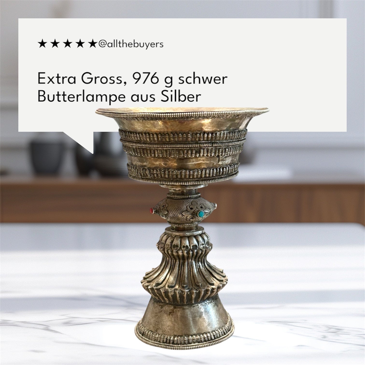 Ein extra Groß Butterlampe aus Silber 