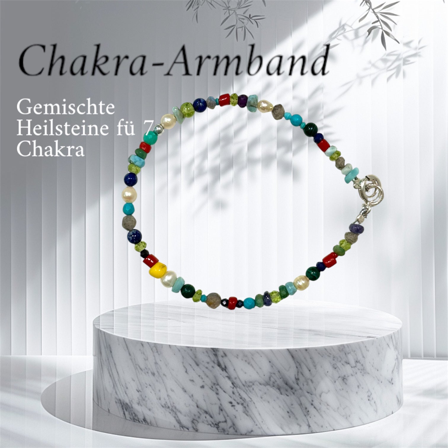 Heilstein-Armband für die 7 Chakren - Meditation und Selbstheilung