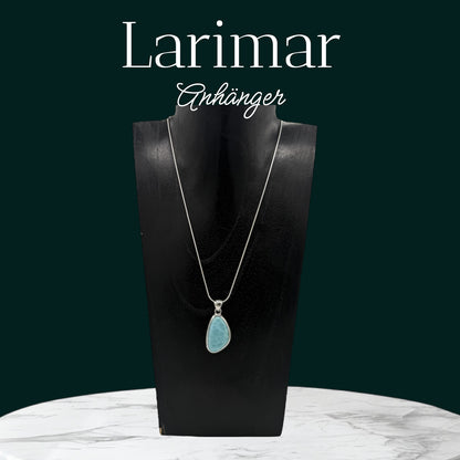 Asymmetrical Larimar Silver Pendant