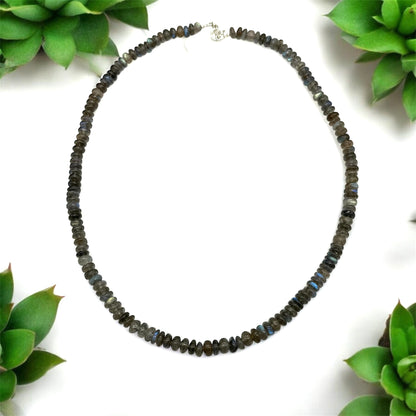 Labradorit-Kette mit 925er Silberverschluss – Schimmernder Edelsteinlook
