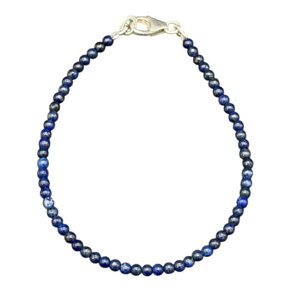 Lapislazuli Armband 925 Silber - Blaue Edelsteine 4mm 18 cm