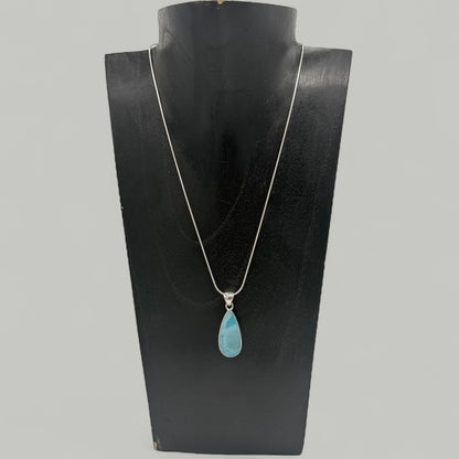 Larimar Anhänger auf eine Silber-Kette