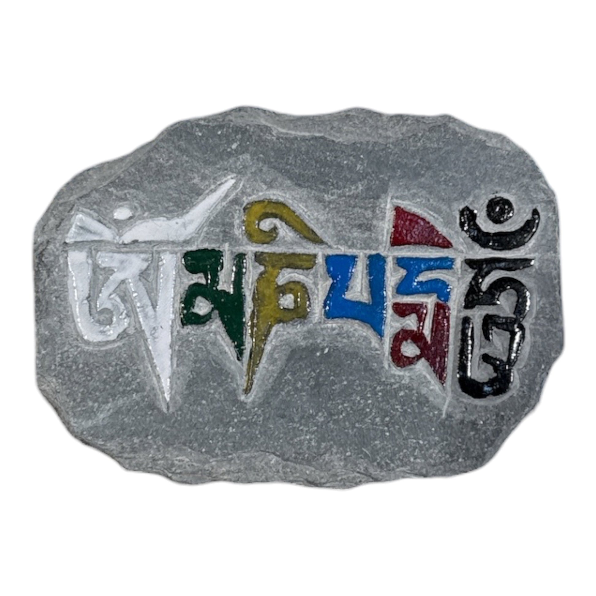 Mani-Stein aus Nepal mit Magnet auf der Rückseite