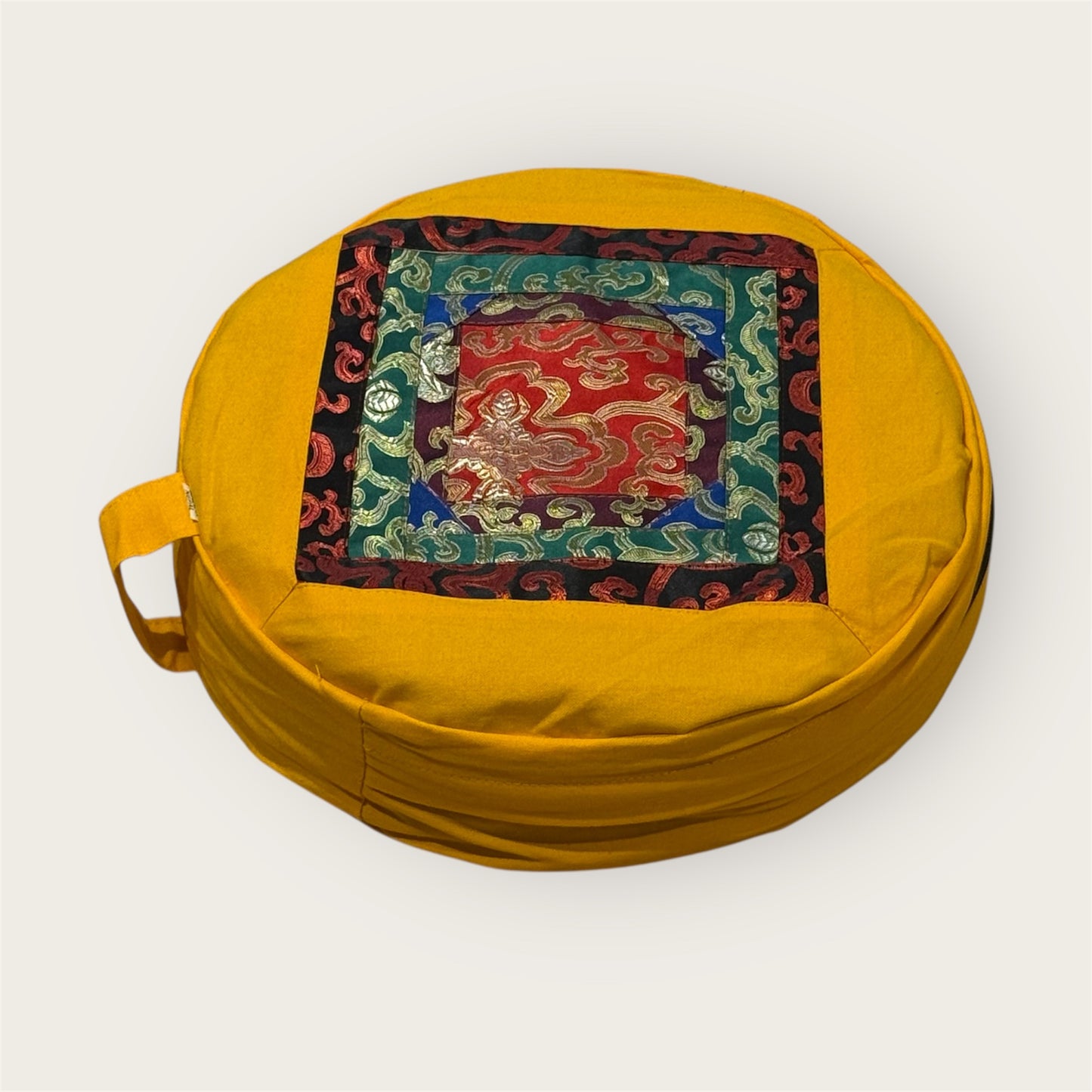 Meditationskissen aus Brokat Medium Gelb