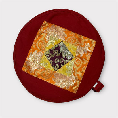 Meditationskissen aus Brokat Medium Rot