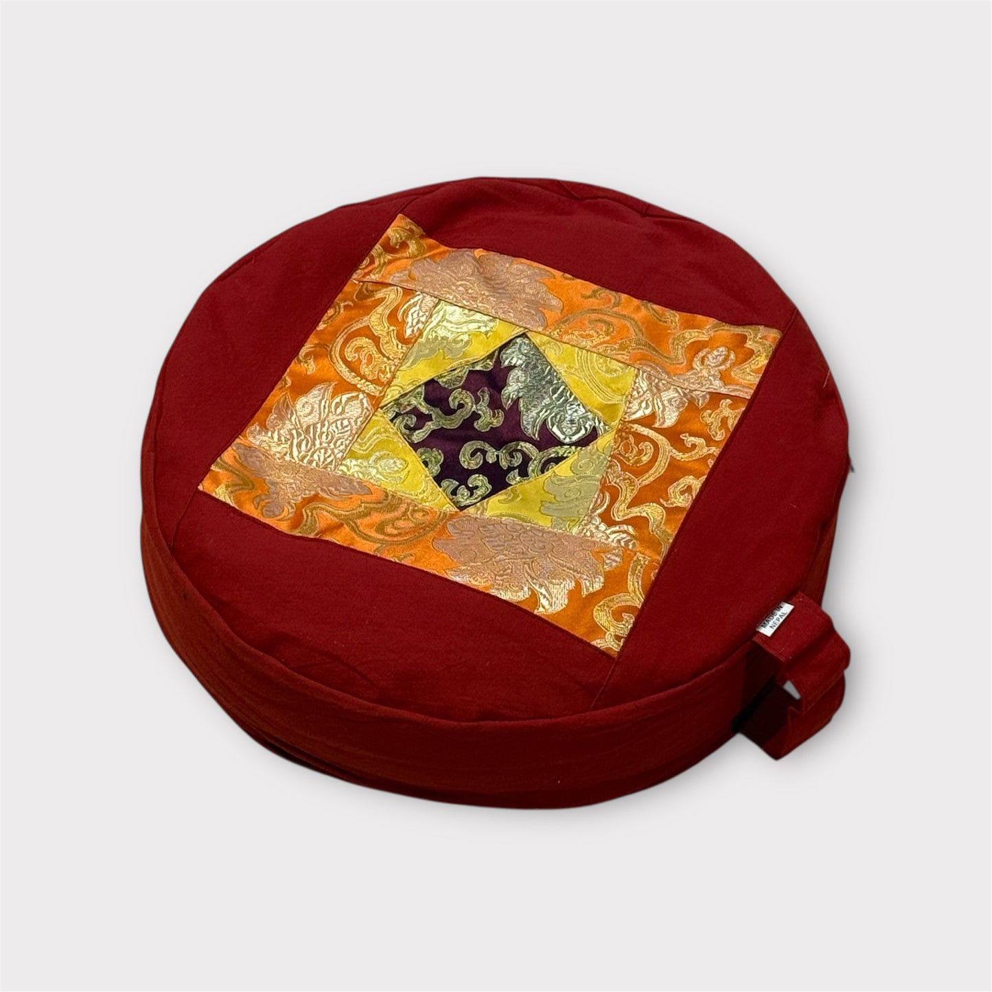 Meditationskissen aus Brokat Medium Rot