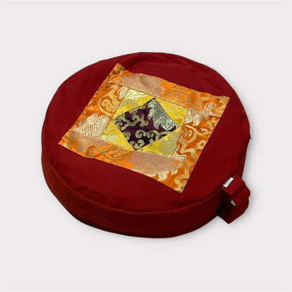 Meditationskissen aus Brokat Medium Rot