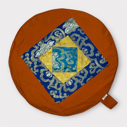 Meditationskissen aus Brokat Medium Senf Farbe