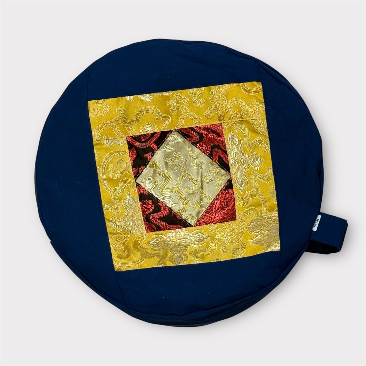 Meditationskissen aus Brokat Medium Blaue Farbe