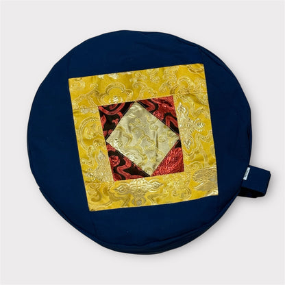 Meditationskissen aus Brokat Medium Blaue Farbe