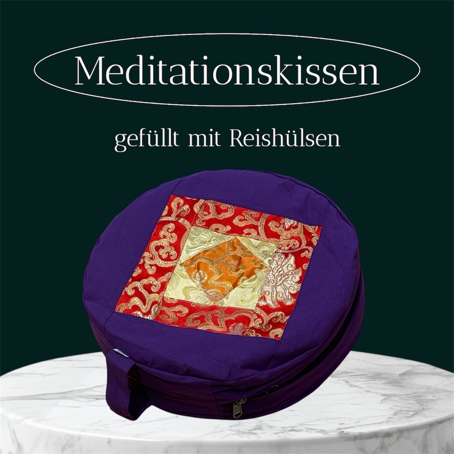 Meditationskissen aus Brokat Medium Lila Farbe