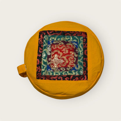 Meditationskissen aus Brokat Medium Gelb