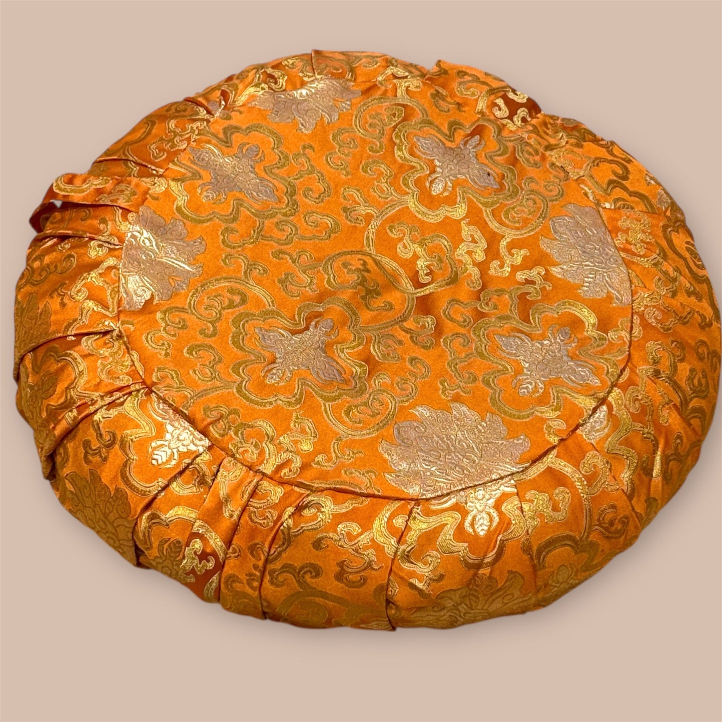 Brokat  Ornage Meditationskissen mit Reisschalen gefüllt