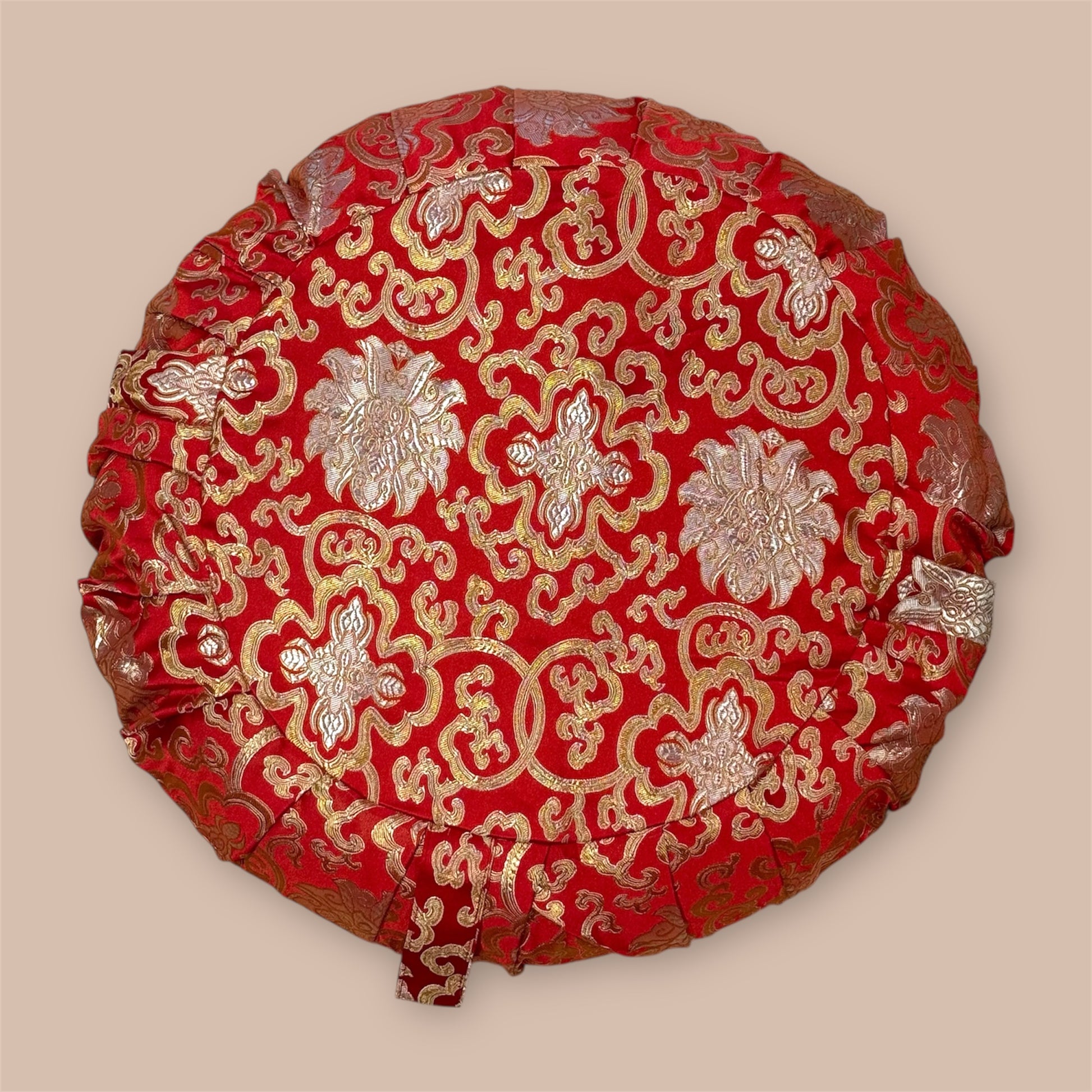 Brokat Rot Meditationskissen mit Reisschalen gefüllt