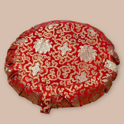 Brokat Rot Meditationskissen mit Reisschalen gefüllt