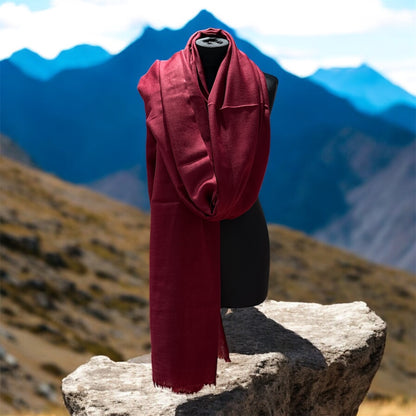 Châle de méditation tibétain Lama XXL 100 % mérinos - 130 x 250 cm