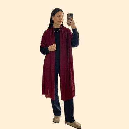 Tibetischer Lama Meditationsschal XXL 100% Merino - 130x250 cm