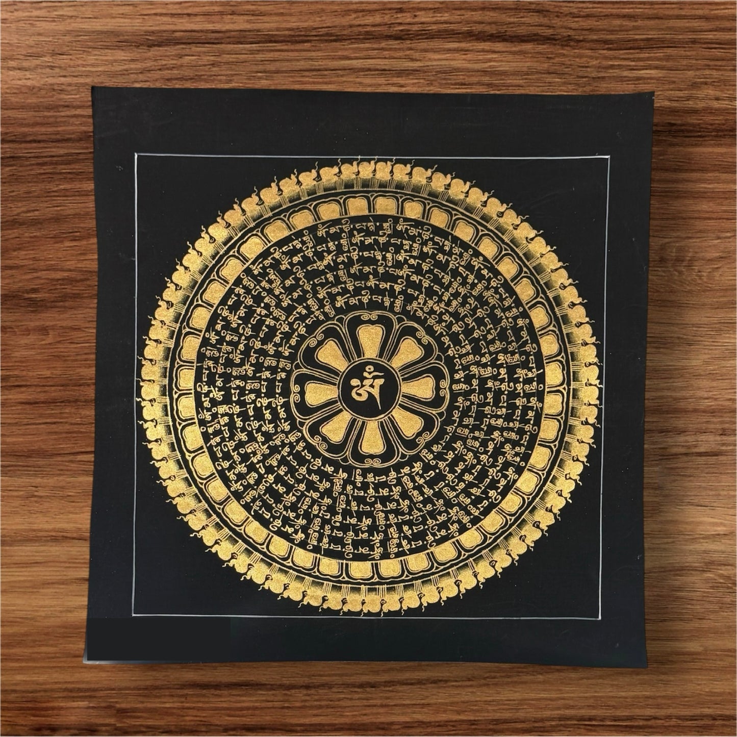 Om Mani Padme Hum Mandala – Tibetan Thangka, Hand-Painted
