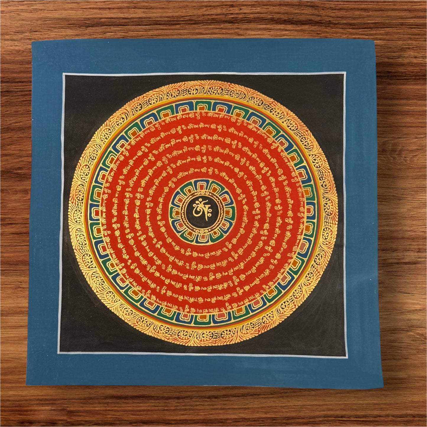 Om Mani Padme Hum Mandala – Tibetan Thangka, Hand-Painted