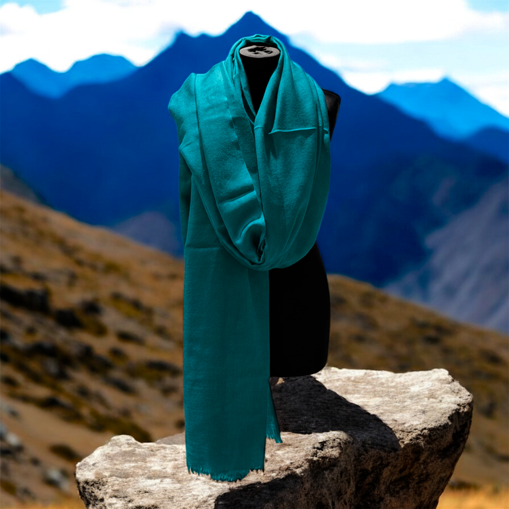 Châle de méditation tibétain Lama XXL 100 % mérinos - 130 x 250 cm