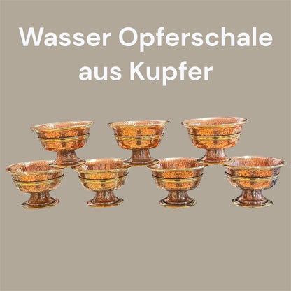 Tibetan 7-Water Offering Bowl made of Copper - Spiritual Beauty Tibet"