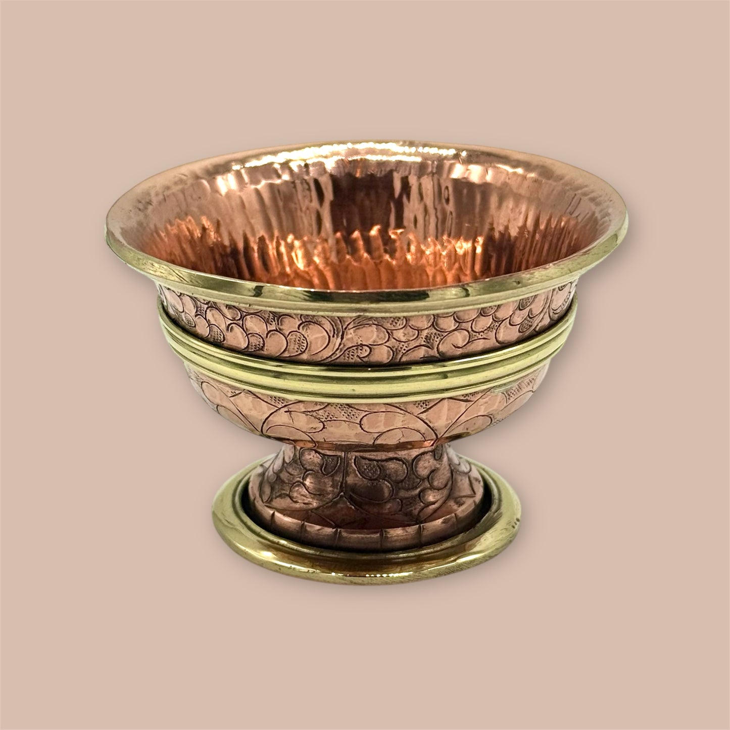 Tibetan 7-Water Offering Bowl made of Copper - Spiritual Beauty Tibet"
